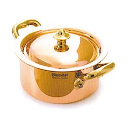Cocotte En Cuivre étamé Professionnelle 22 Cm – Fabriquée En Italie – Sans Marque