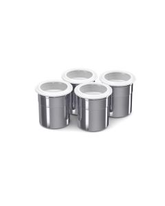 Jeu de 4 bols Frxsh en inox avec couvercle blanc pour Chef Mouss Frxsh