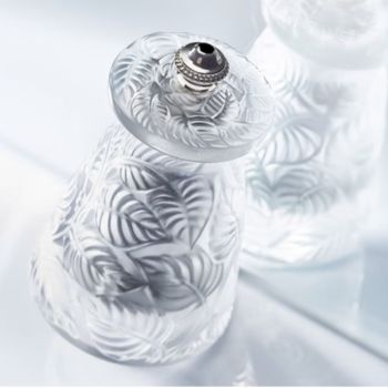 Duo de moulins à poivre et à sel manuels en cristal Peugeot Lalique- H.9 cm