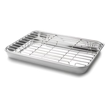 Mini plaque à dresser inox - MM - 23,5 cm x 16 cm x H.2.5 cm